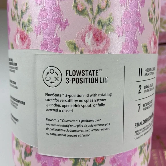 Stanley x LoveShackFancy 40oz Quencher H2.0 Pink Floral Tumbler Gift Set NIB - Picture 9 of 14